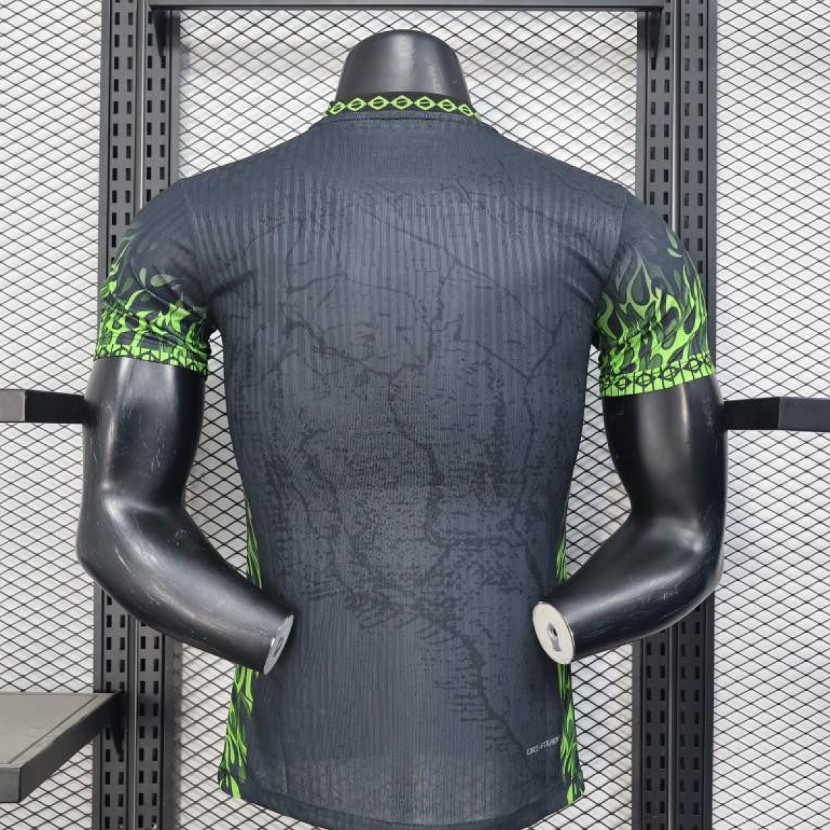 Player Version 2025 Brazil Dark Grey with Neon Green Flame Jersey