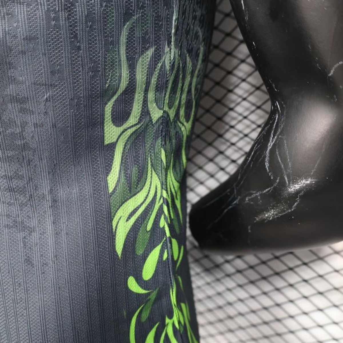 Player Version 2025 Brazil Dark Grey with Neon Green Flame Jersey