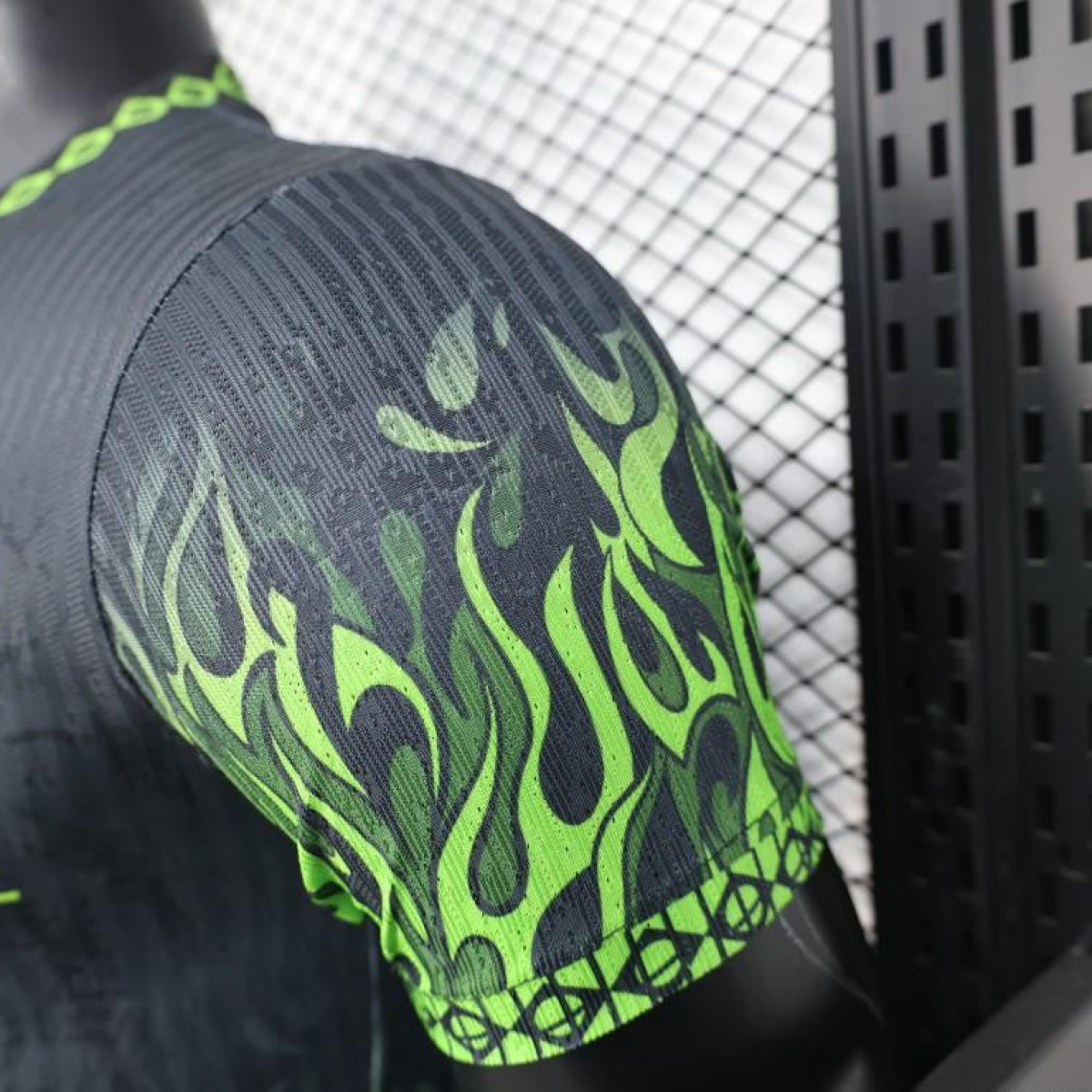 Player Version 2025 Brazil Dark Grey with Neon Green Flame Jersey