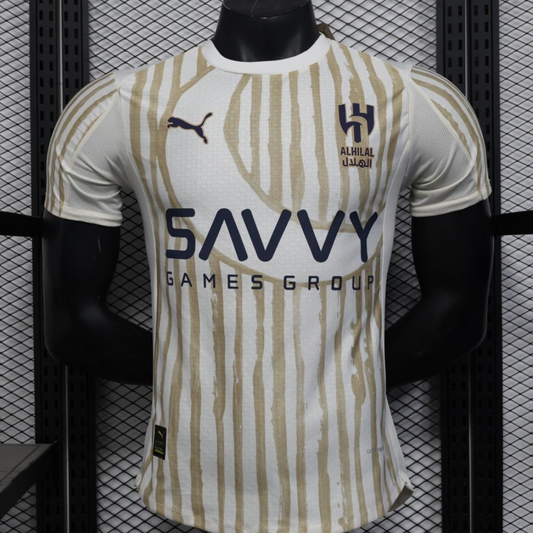 Player Version 25/26 Al Hilal White with Gold Stripes Jersey