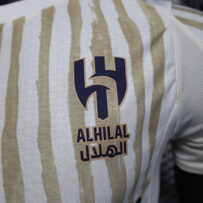 Player Version 25/26 Al Hilal White with Gold Stripes Jersey