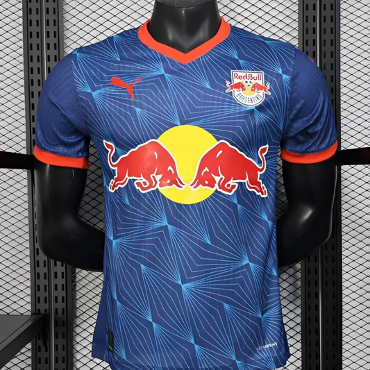 Player Version 25/26 RB Bragantino Blue with Geometric Pattern and Red Bull Logo Jersey