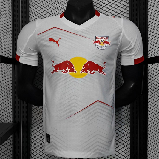 Player Version 25/26 RB Leipzig White with Chevron Pattern and Red Bull Logo Jersey