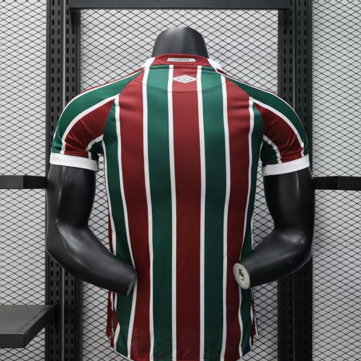 Player Version 25/26 Fluminense Green and Burgundy Vertical Striped with White Trim Jersey