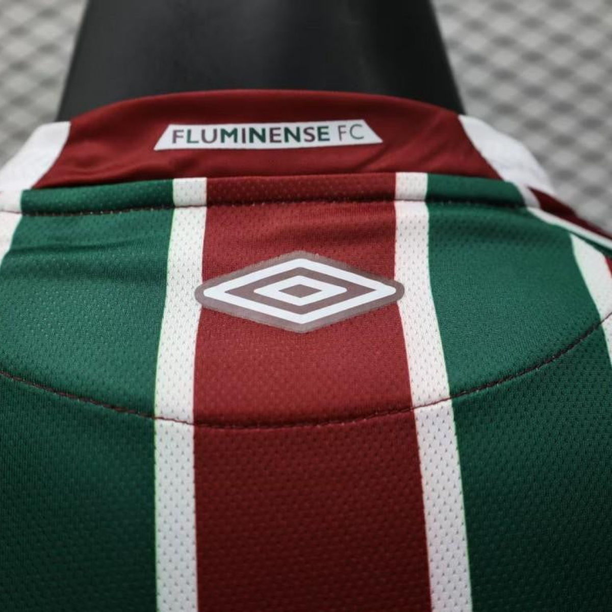 Player Version 25/26 Fluminense Green and Burgundy Vertical Striped with White Trim Jersey