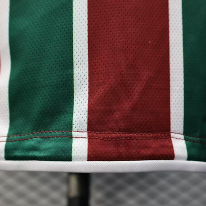 Player Version 25/26 Fluminense Green and Burgundy Vertical Striped with White Trim Jersey