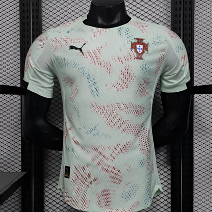 Player Version 2025 Portugal Away Mint Green Jersey with Graphic Pattern