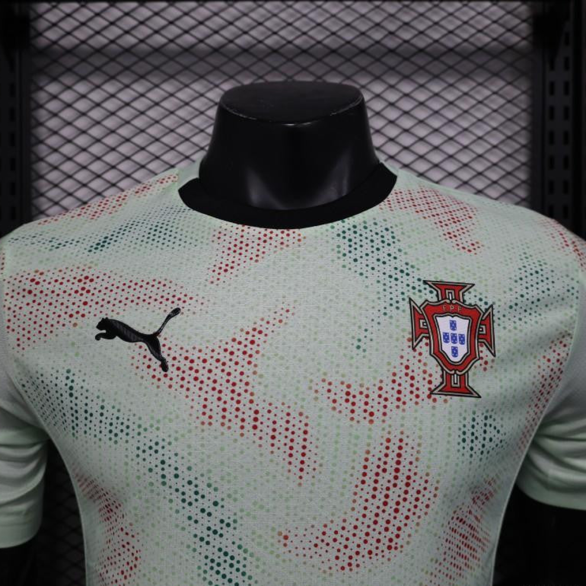 Player Version 2025 Portugal Away Mint Green Jersey with Graphic Pattern