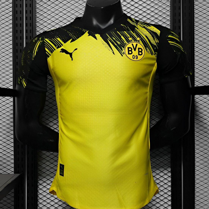 Player Version 25/26 Borussia Dortmund Home Yellow with Black Brush Stroke Jersey