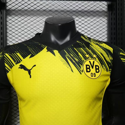 Player Version 25/26 Borussia Dortmund Home Yellow with Black Brush Stroke Jersey