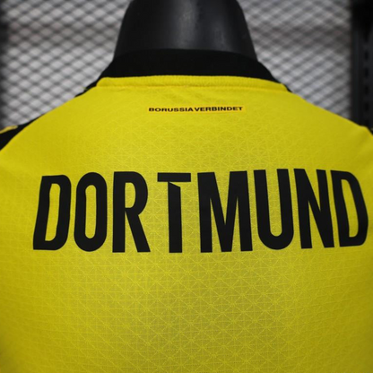 Player Version 25/26 Borussia Dortmund Home Yellow with Black Brush Stroke Jersey
