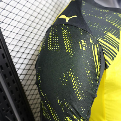 Player Version 25/26 Borussia Dortmund Home Yellow with Black Brush Stroke Jersey