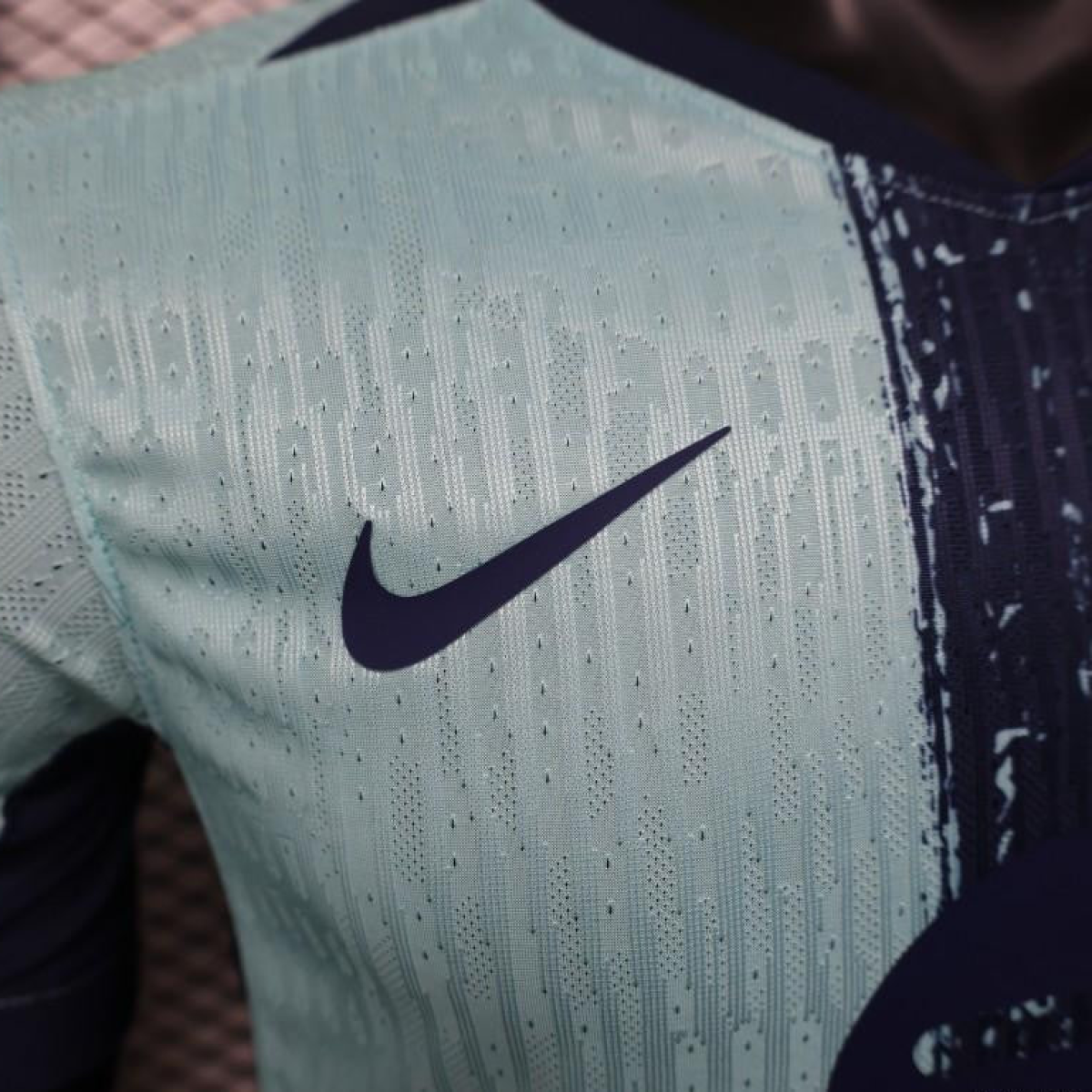 Player Version 25/26 Barcelona Blue 125Th Anniversary Mint Green Jersey with Navy Blue Stripe and Spotify Sponsor