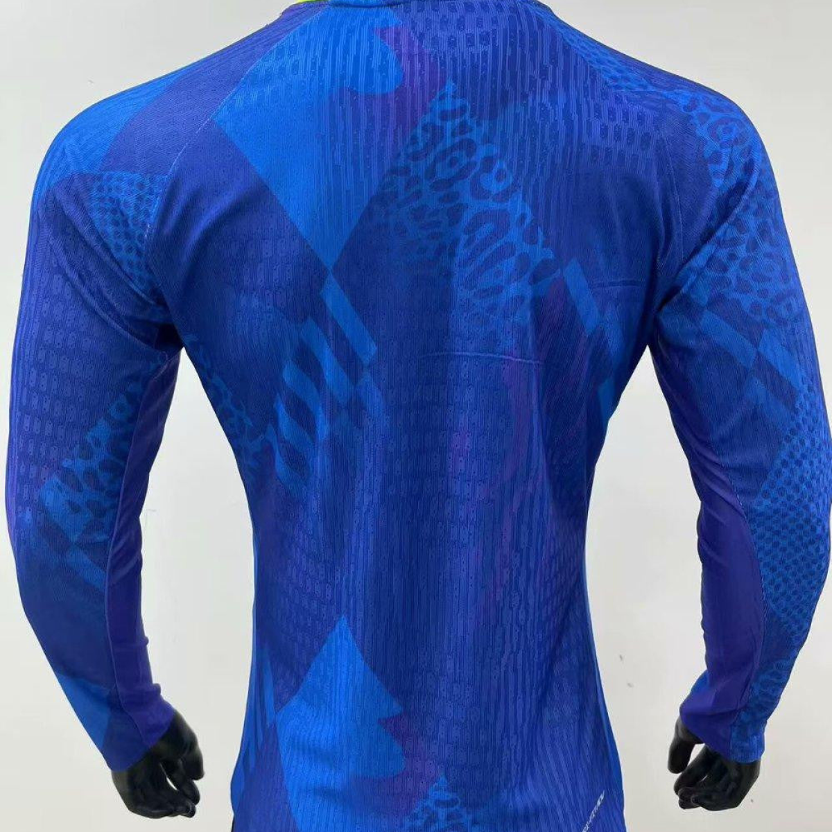 Player Version 2025 Brazil Away Blue Long Sleeve Jersey