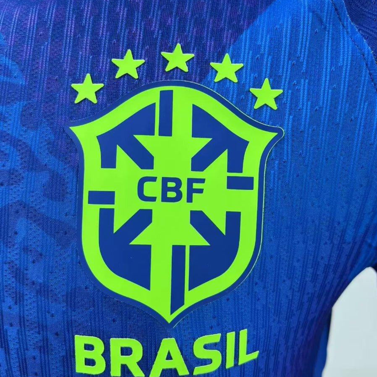 Player Version 2025 Brazil Away Blue Long Sleeve Jersey