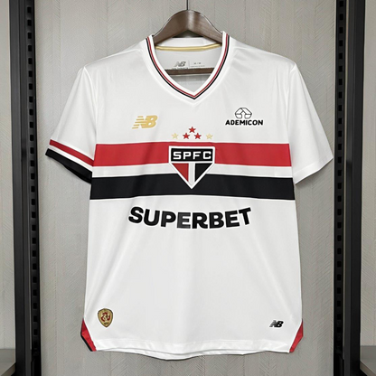 25/26 São Paulo Home Jersey With Chest Sponsor