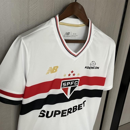 25/26 São Paulo Home Jersey With Chest Sponsor