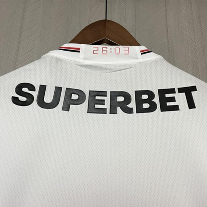 25/26 São Paulo Home Jersey With Chest Sponsor