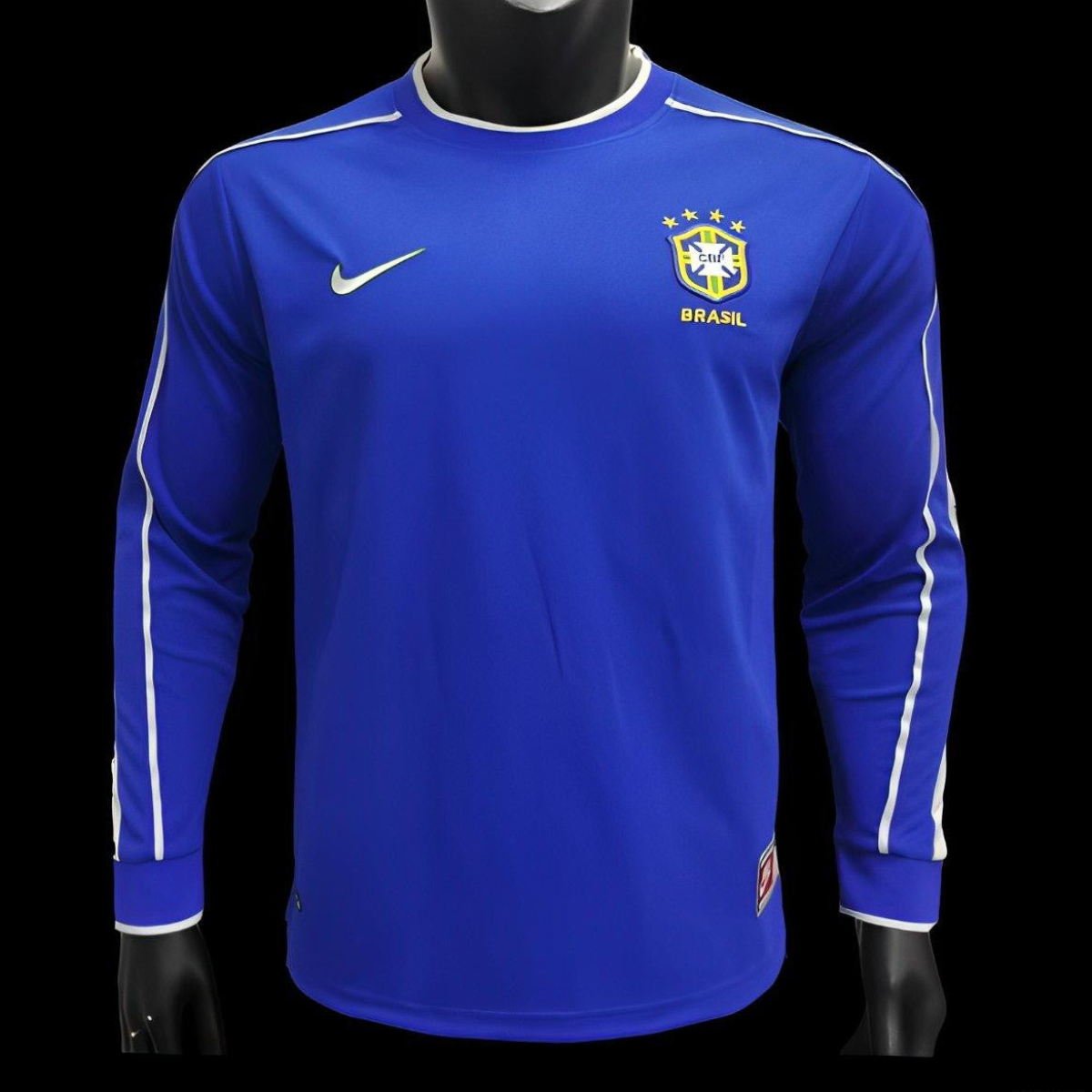 Retro 1998 Brazil Away Long Sleeve Jersey