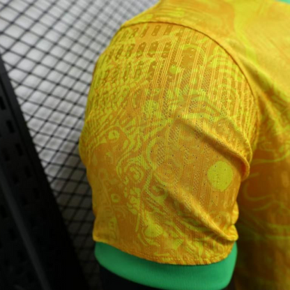Player Version 2024 Brazil Christ Yellow Goalkeeper Special Jersey
