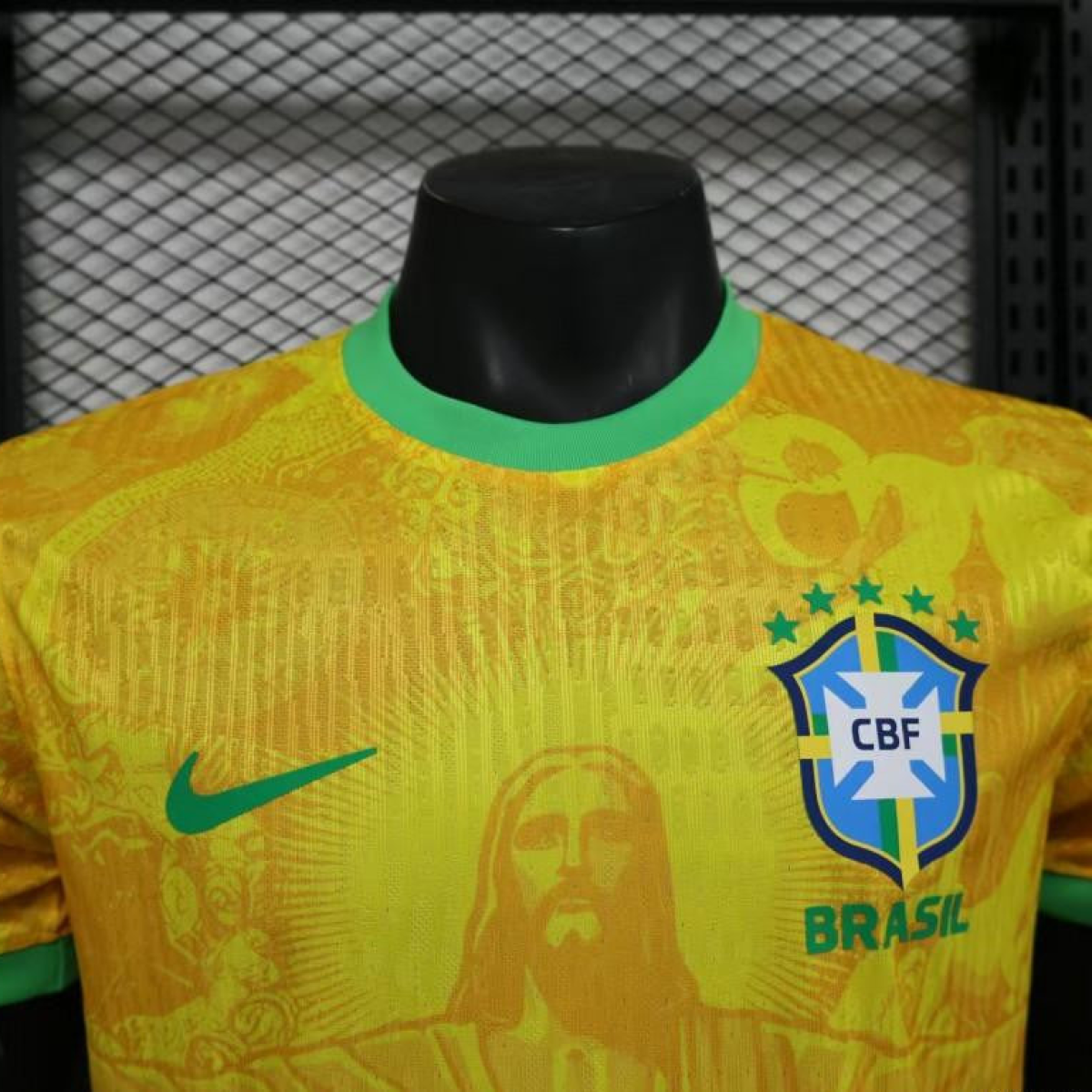 Player Version 2024 Brazil Christ Yellow Goalkeeper Special Jersey