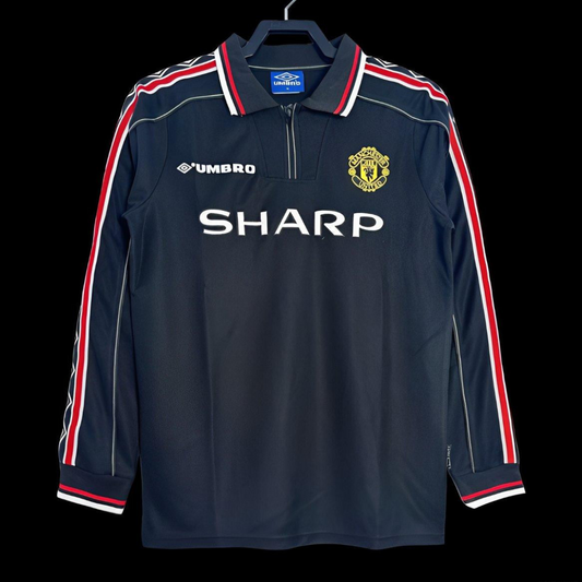 Retro 98/99 Manchester United Long Sleeve Goalkeeper Navy Jersey