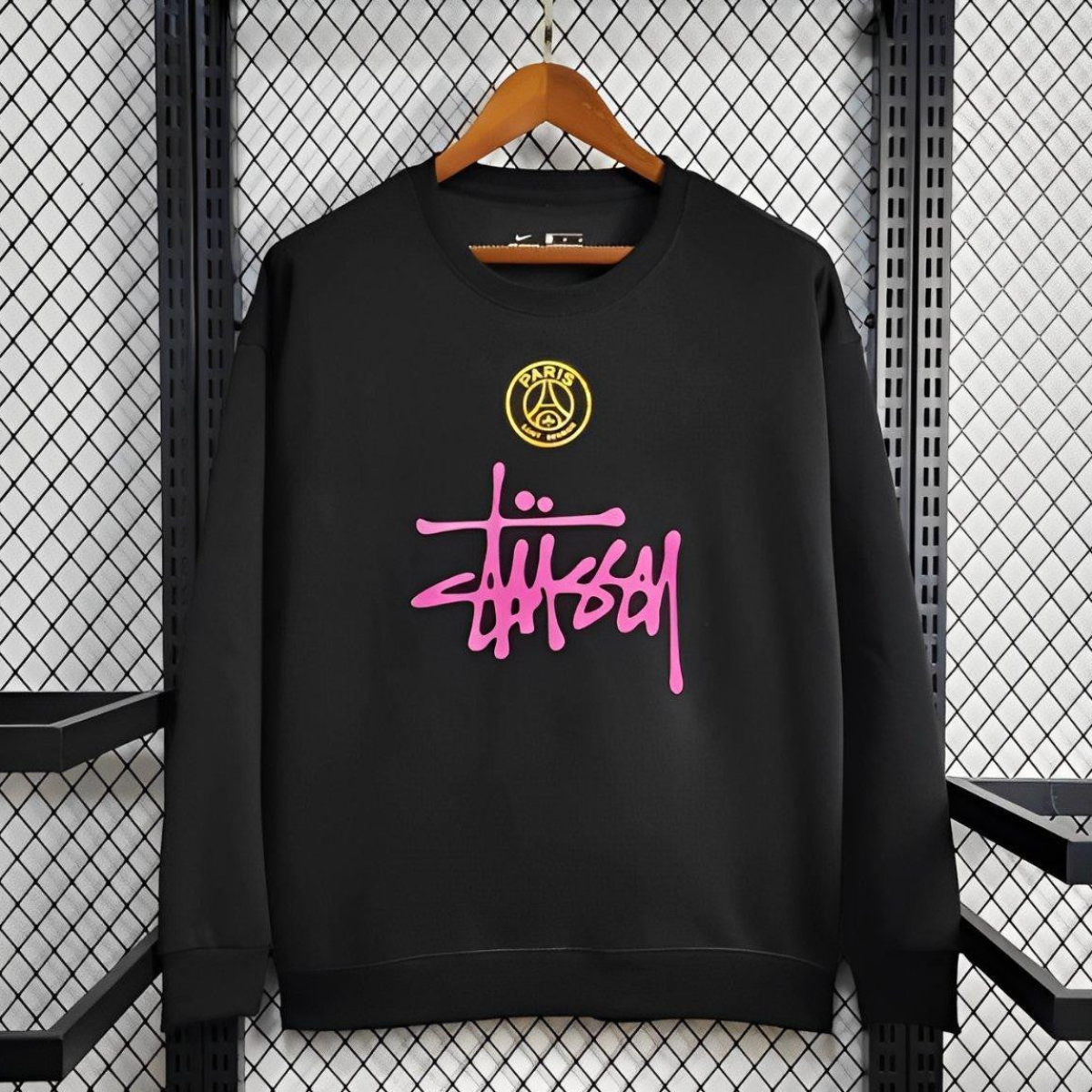 25/26 PSG STUSSY Black Sweatshirt