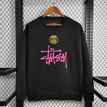 25/26 PSG STUSSY Black Sweatshirt