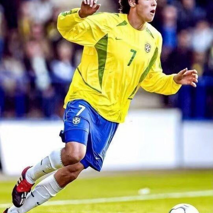 Retro 2002 Brazil Home Long Sleeve Jersey