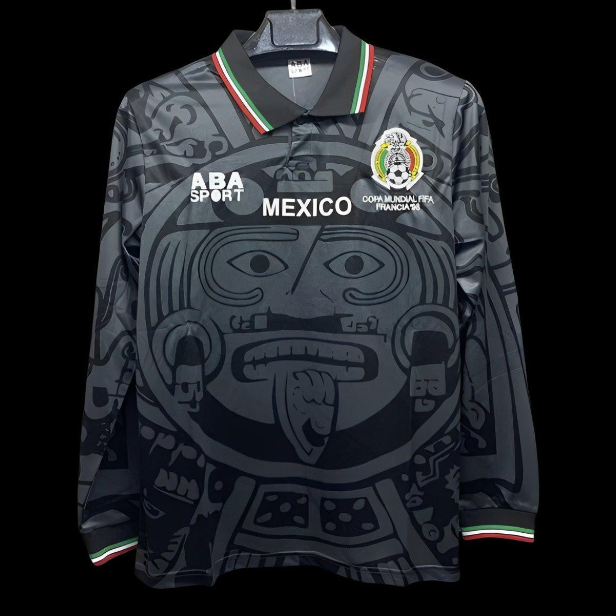 Retro 1998 Mexico Third Black Long Sleeve Jersey