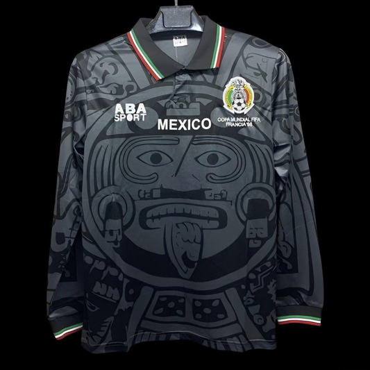 Retro 1998 Mexico Third Black Long Sleeve Jersey
