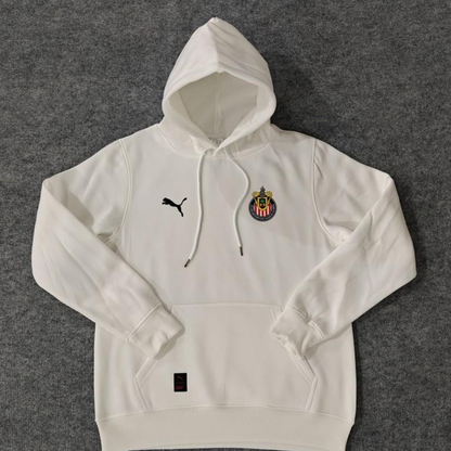 24/25 Chivas Guadalajara Navy/Red/Black/Beige/Grey Hoodie WIth Black Badge