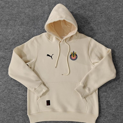 24/25 Chivas Guadalajara Navy/Red/Black/Beige/Grey Hoodie WIth Black Badge