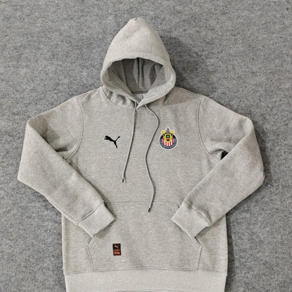 24/25 Chivas Guadalajara Navy/Red/Black/Beige/Grey Hoodie WIth Black Badge