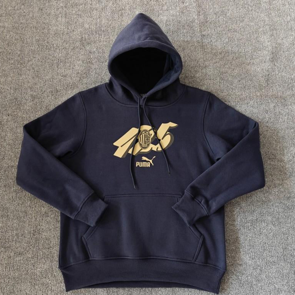 24/25 AC Milan 125Th Navy/Red/Black/Beige Hoodie WIth Black Badge
