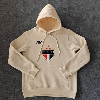 24/25 Sao Paulo Navy/Red/Black/Beige/Grey Hoodie WIth Black Badge