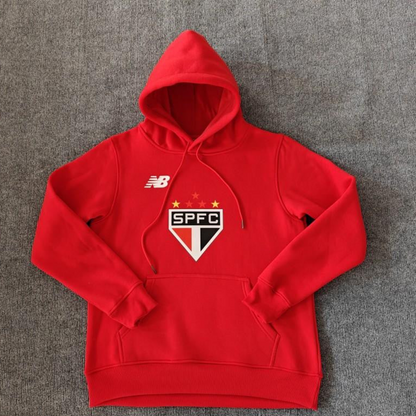 24/25 Sao Paulo Navy/Red/Black/Beige/Grey Hoodie WIth Black Badge
