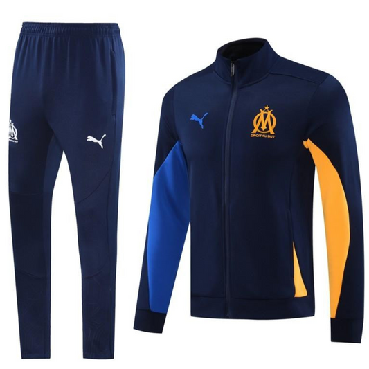 24/25 Olympique Marseille Navy Full Zipper Jacket +Long Pants