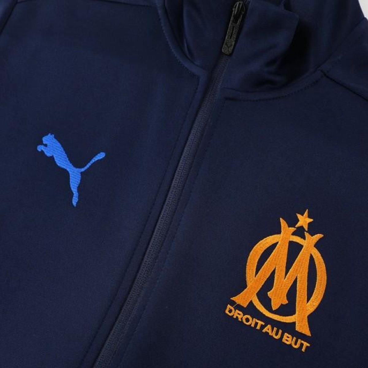 24/25 Olympique Marseille Navy Full Zipper Jacket +Long Pants