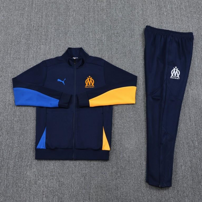 24/25 Olympique Marseille Navy Full Zipper Jacket +Long Pants