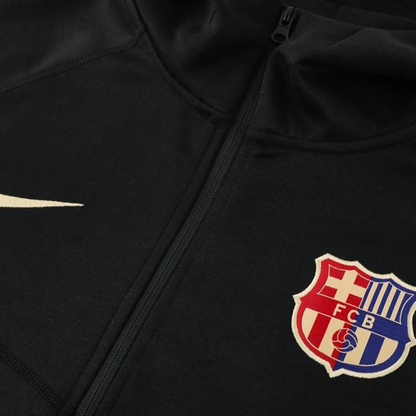24/25 Barcelona Black Hoodie Full Zipper Jacket +Long Pants