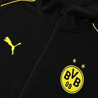 24/25 Borussia Dortmund Black Hoodie Full Zipper Jacket +Long Pants