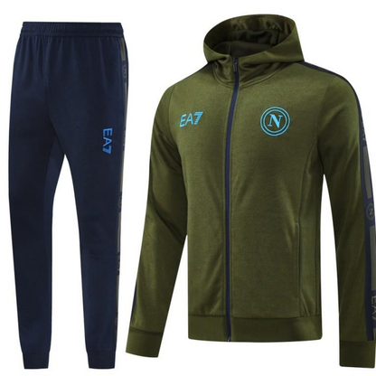 24/25 Napoli Green Hoodie Full Zipper Jacket +Long Pants