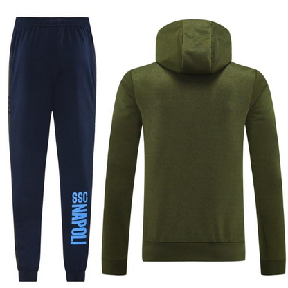 24/25 Napoli Green Hoodie Full Zipper Jacket +Long Pants