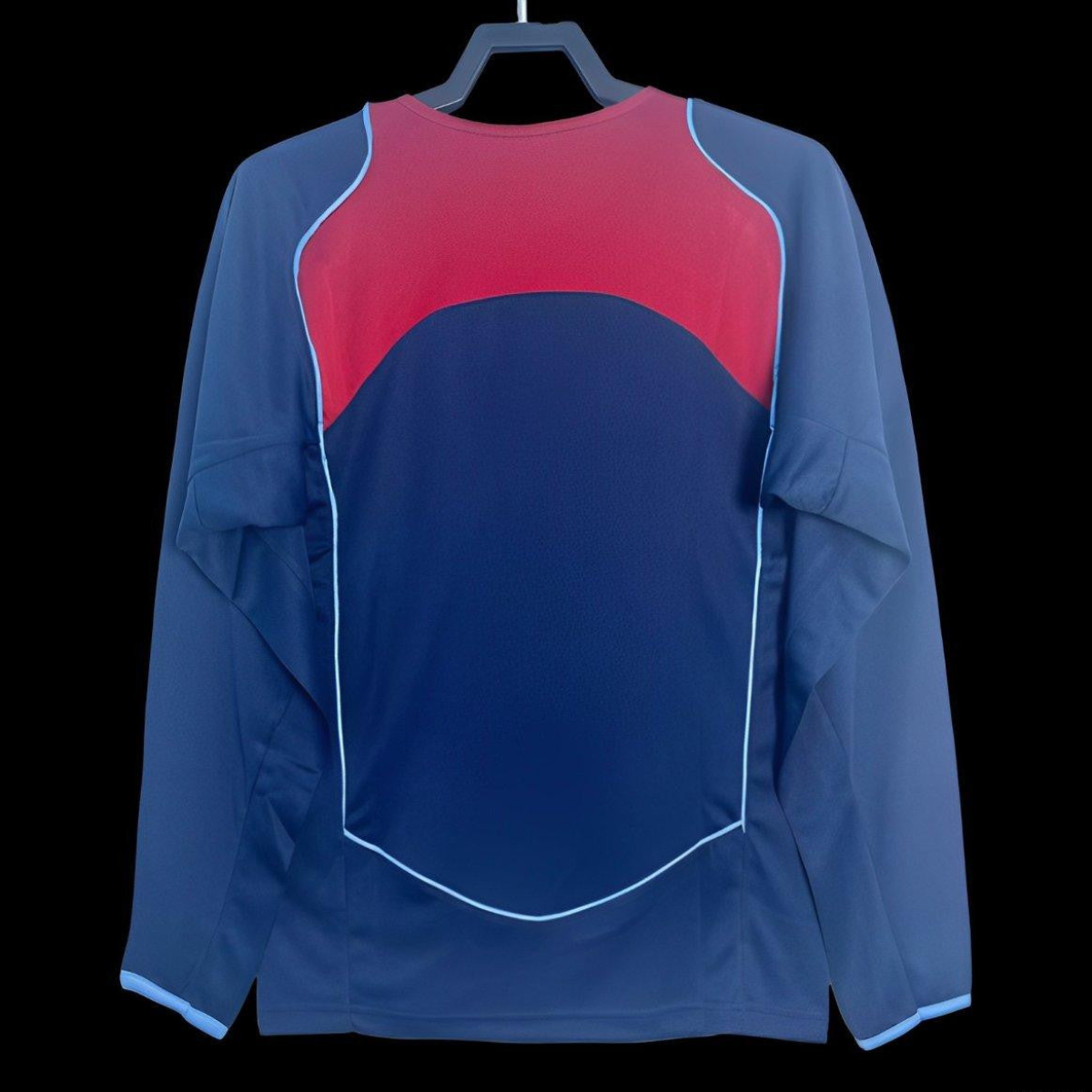 Retro 04/05 Long Sleeve Atletico Madrid Away Blue Jersey