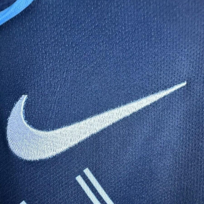 Retro 04/05 Long Sleeve Atletico Madrid Away Blue Jersey