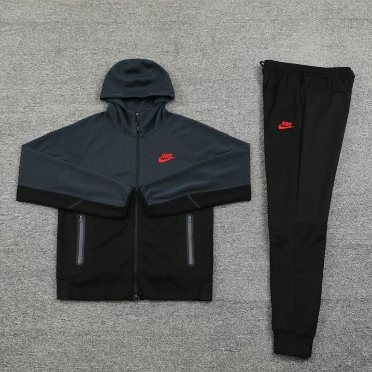 2024 Nike Grey/Black Full Zipper Jacket +Long Pants