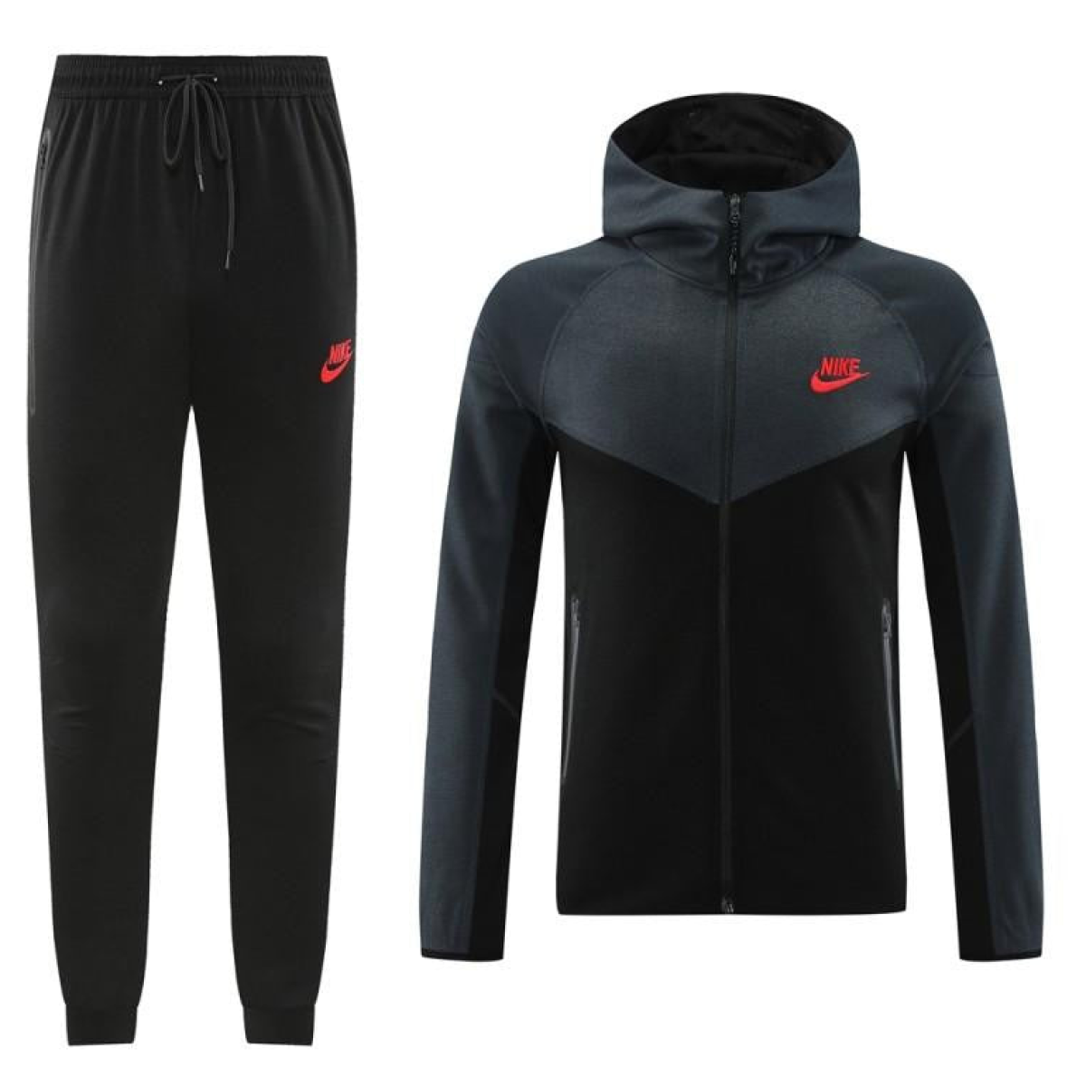 2024 Nike Grey/Black Full Zipper Jacket +Long Pants