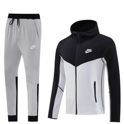 2024 NIKE Sports White/Black Full Zipper Jacket +Long Pants