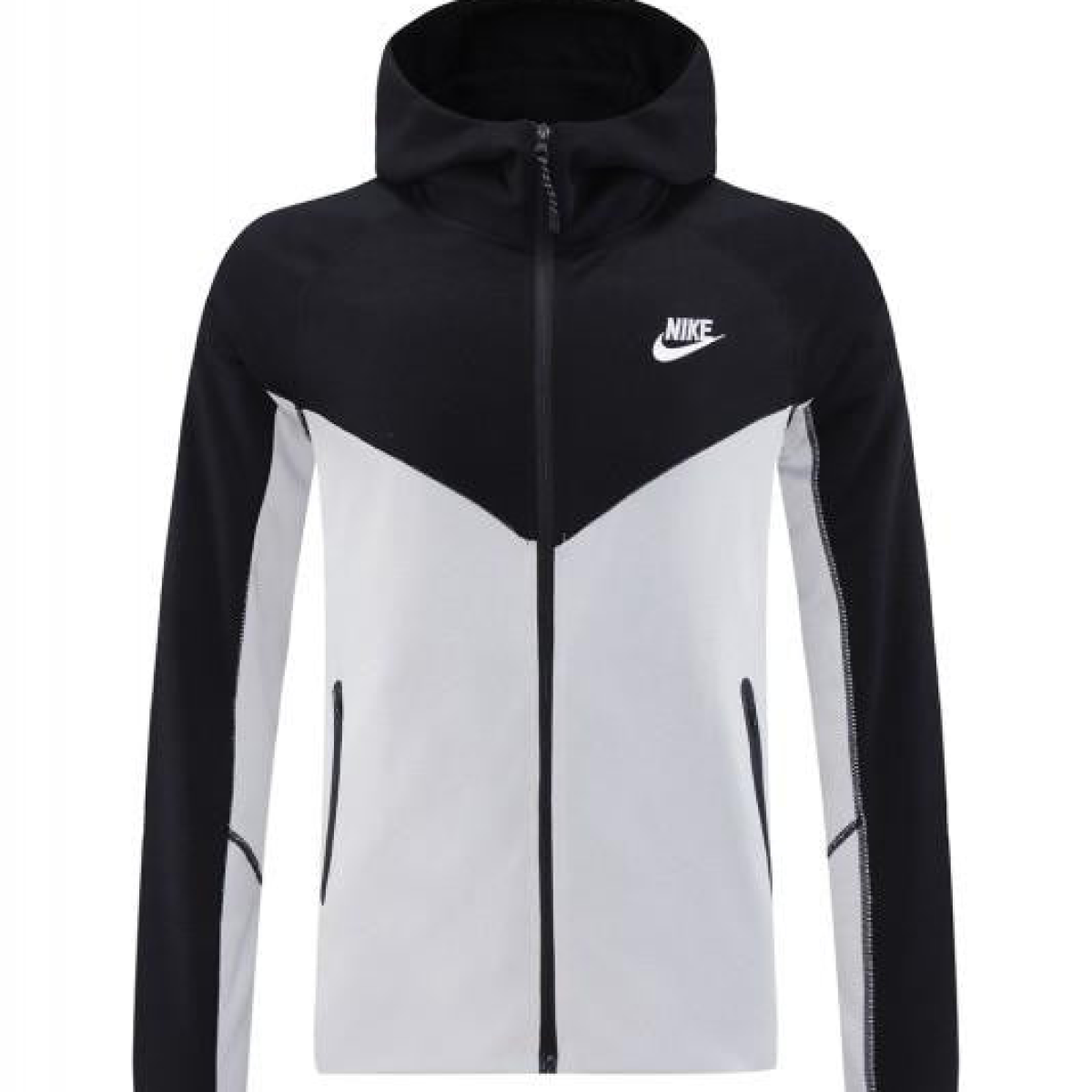 2024 NIKE Sports White/Black Full Zipper Jacket +Long Pants